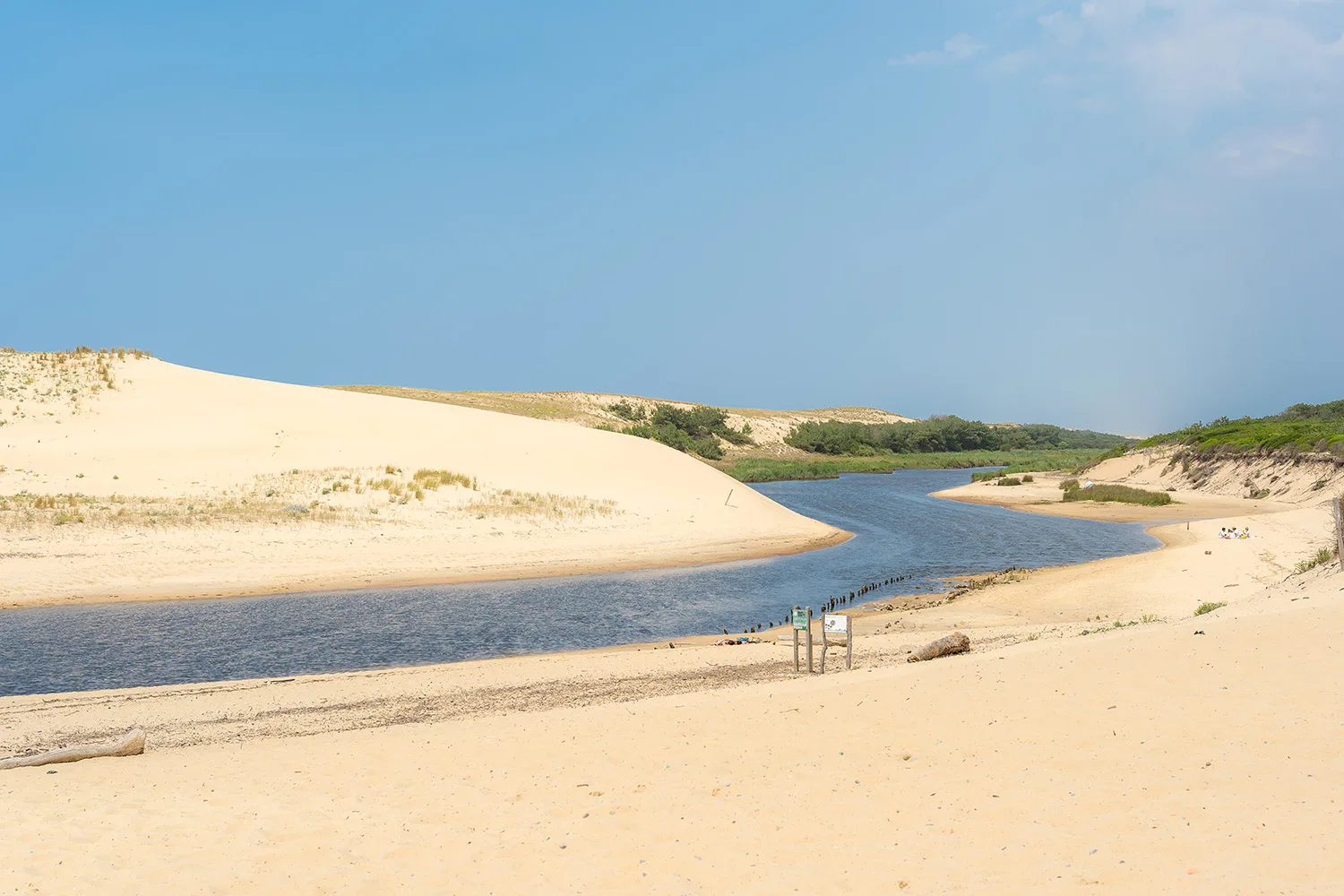 Point de vue sur l'embouchure du Courant d'Huchet à moliets
