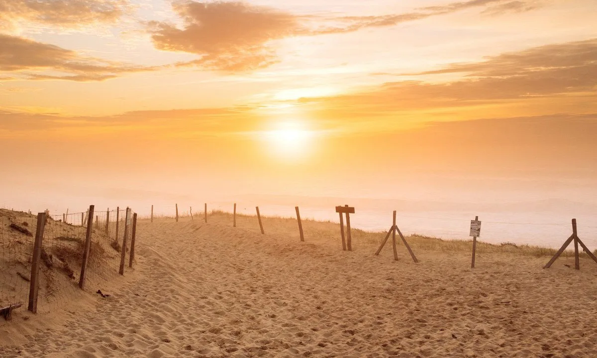 Coucher de soleil à Capbreton, dans les Landes
