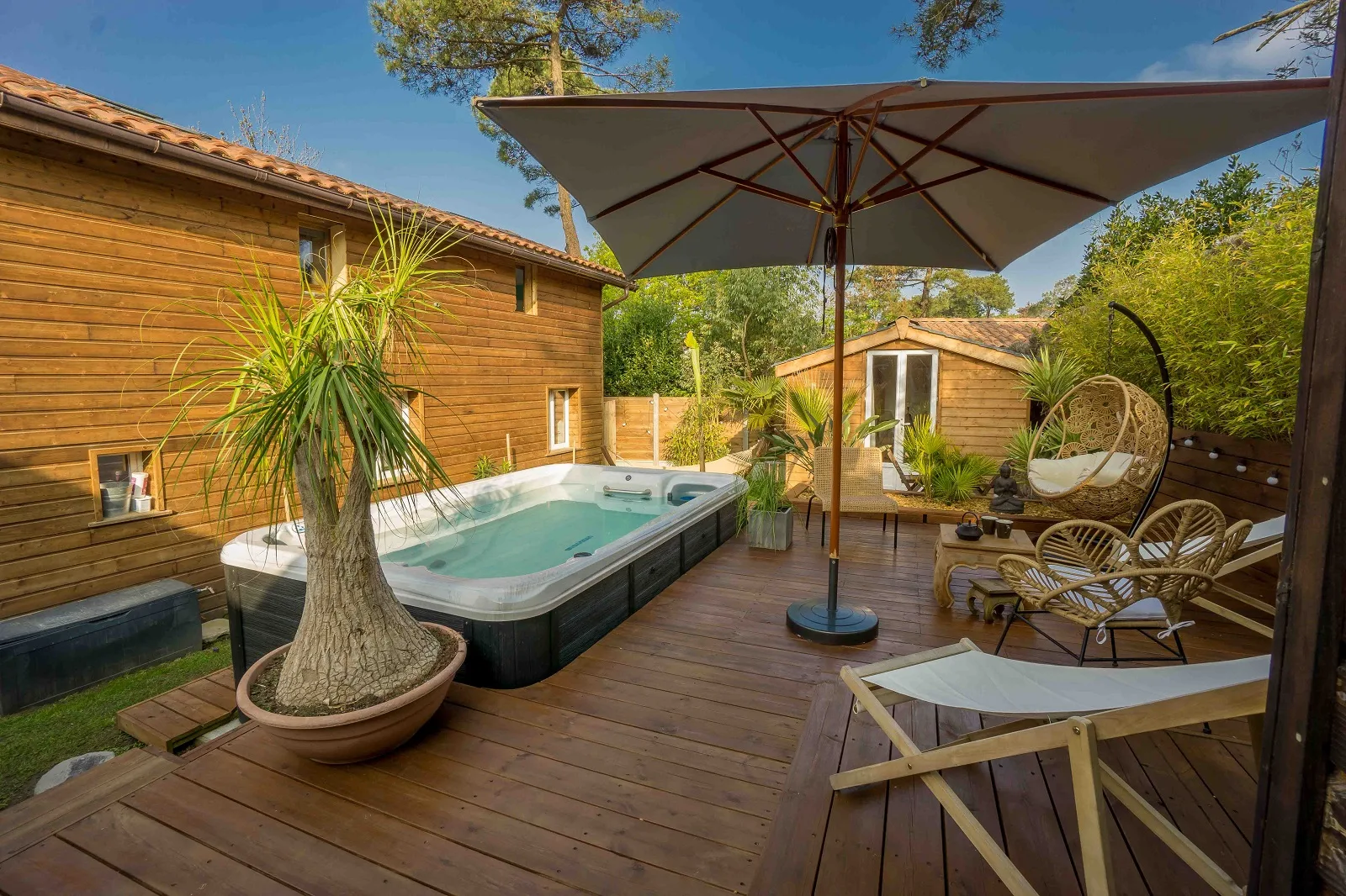 surfhouse terrasse avec spa Capbreton