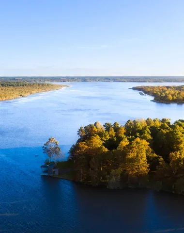 Le lac de Soustons vue du ciel