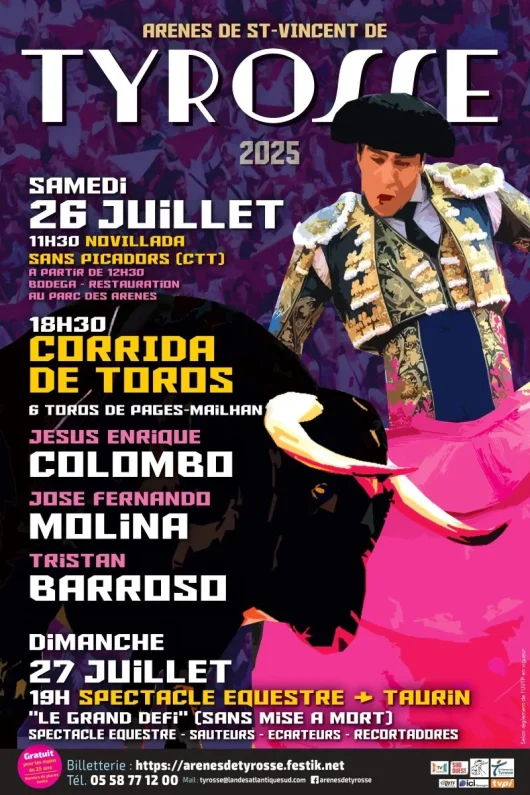 Corrida et spectacle taurin des fêtes de tyrosse 2025