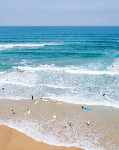 cours de surf à la plage de Messanges