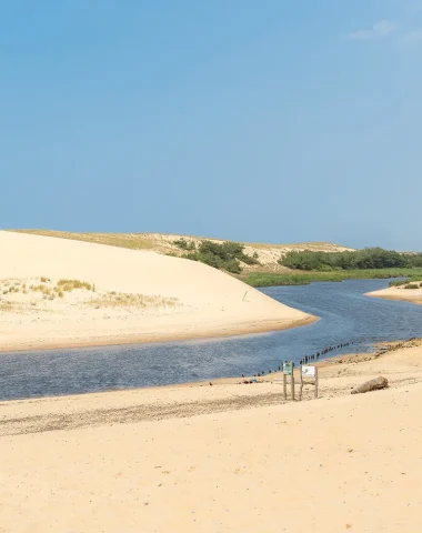 Point de vue sur l'embouchure du Courant d'Huchet à moliets